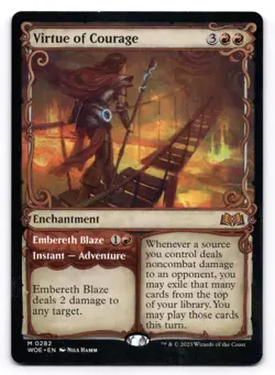Virtue of Courage NM Showcase Wilds of Eldraine 282 MTG Regular - Image 1