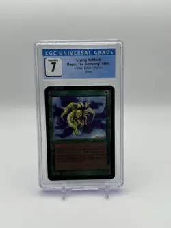 LIVING ARTIFACT GREEN MAGIC THE GRATHERING ALPHA 1993 GRADED CGC 7 MTG - Image 1