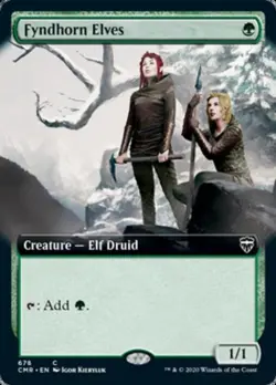 MTG English Fyndhorn Elves (Extended Art) NM Foil Commander Legends - Image 1
