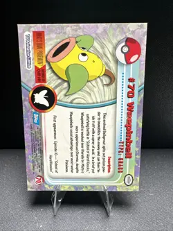 1999 Topps Pokemon TV Animation Series 1 Weepinbell #70 Blue Logo Non Holo - Image 2