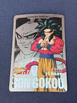 Dragon Ball Goku Super Saiyan 4 Gold Card Dragon Ball Card Game Used - Image 1