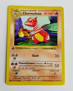 1st Edition SHADOWLESS Charmeleon 24/102 Base Set Non Holo 1999 Pokemon - Image 3