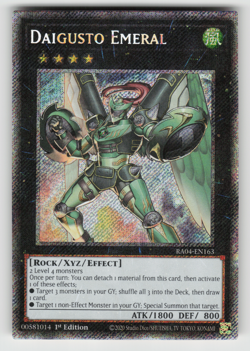 Daigusto Emeral Yugioh RA04-EN163 Platinum Secret Rare PSR NM - Image 1