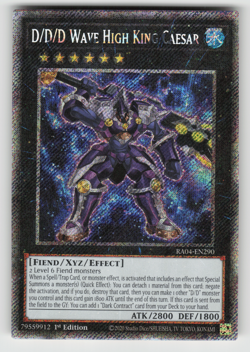 D/D/D Wave High King Caesar Yugioh RA04-EN290 Platinum Secret Rare PSR NM - Image 1