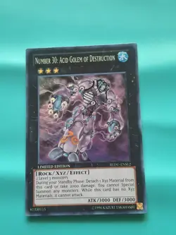 Yugioh - Number 30: Acid Golem of Destruction Super Rare REDU-ENSE2 MP - Image 1
