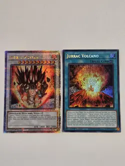 Jurrac Volcano BLMM + Jurrac Meteor RA04 Quarter Century Secret Rare Yugioh Set - Image 1