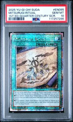 YUGIOH 1ST ED SUDA-EN095 MITSURUGI RITUAL QCR PSA 10 GEM MINT #117257286 - Image 1