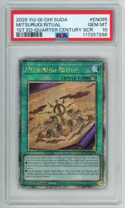 YUGIOH 1ST ED SUDA-EN095 MITSURUGI RITUAL QCR PSA 10 GEM MINT #117257286 - Image 2