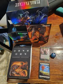 Final Fantasy MTG Gift Bundle Empty Foil Card Storage Box w/ Accessories Magic - Image 1