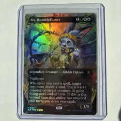 Ms. Bumbleflower (Borderless) (Raised Foil) Commander: Bloomburrow Foil - Image 1