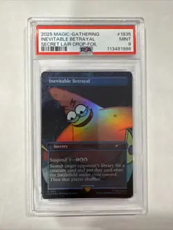 2025 Magic Gathering SpongeBob Secret Lair Drop Inevitable Betrayal Foil PSA 9 - Image 1