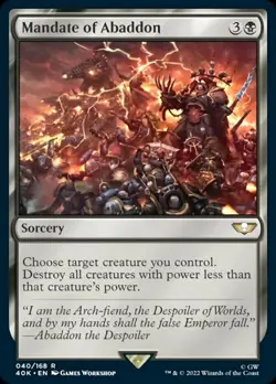 1 x Mandate of Abaddon - Universes Beyond: Warhammer 40,000 - NM-Mint - MTG - Image 1