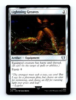 #281 2023 Tales of Middle-earth Commander LTC Lightning Greaves Uncommon - Image 1