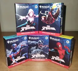 NEW SDCC 2025 Magic The Gathering x Spider-Man Complete Welcome Deck Set (5) - Image 1