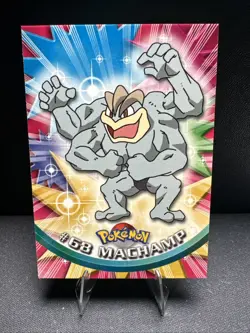 1999 Topps Pokemon TV Animation Series 1 Machamp #68 Blue Logo Non Holo - Image 1