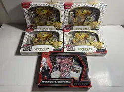 Pokemon TCG 151 4x Zapdos EX Collection Boxes & Rocket’s Mewtwo EX Box Sealed - Image 1