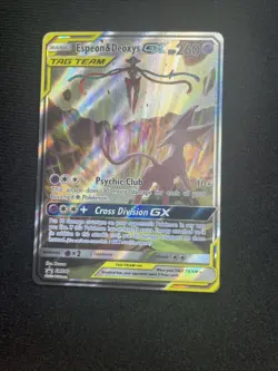 Pokemon Espeon & Deoxys GX SM240 Sun and Moon Promos Holo Card Tag Team - Image 1