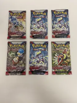 Pokemon TCG Scarlet and Violet Base Booster Pack Lot of 6 - Image 1