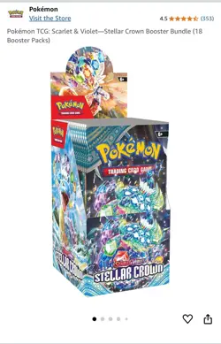 Pokemon Scarlet & Violet Stellar Crown Half Booster Box 18 Packs Sealed - Image 2