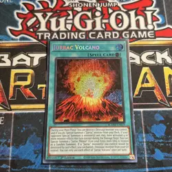 Yu-Gi-Oh! Jurrac Volcano BLMM-EN019 Secret Rare 1st Edition Near Mint Condition - Image 1