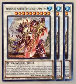 Yugioh! 3x Swordsoul Supreme Sovereign - Chengying MZTM-EN089 Rare 1st Ed NM - Image 1