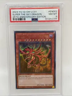 2023 YU-GI-OH! LC01-LEGEND COLL: 25TH ANV ED #EN002 SLIFER THE SKY DRAGON PSA 8 - Image 1