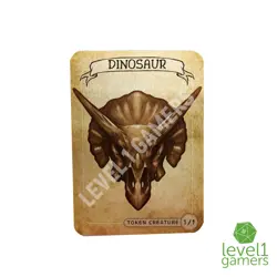 Dinosaur Metal Token Magic Card | Hand-Drawn Fantasy Creature Proxy Art on Metal - Image 4
