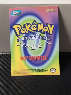Pokemon Topps Squirtle Holo Foil 07 E7 Of 12 Blue Logo Trading Card Pokemon Mp - Image 2