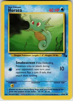 Pokemon TCG Horsea 49/62 Fossil Common card Unlimited LP - Image 1