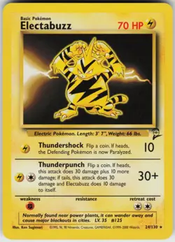 Pokemon TCG Electabuzz 024/130 Base Set 2 Rare card Normal LP - Image 1