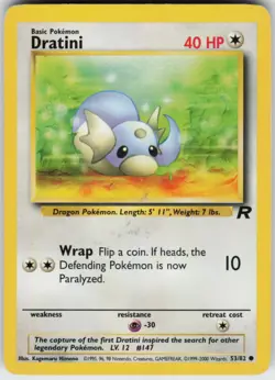 Pokemon TCG Dratini 53/82 Team Rocket Common card Unlimited LP - Image 1