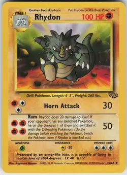 Pokemon TCG Rhydon 45/64 Jungle Uncommon card Unlimited LP - Image 1