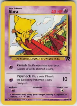 Pokemon TCG Abra 49/82 Team Rocket Common card Unlimited LP - Image 1