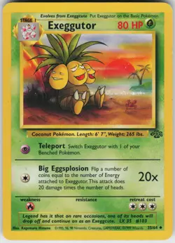 Pokemon TCG Exeggutor 35/64 Jungle Uncommon card Unlimited LP - Image 1