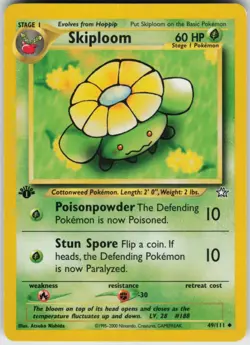 Pokemon TCG Skiploom 049/111 Neo Genesis Uncommon card 1st Edition LP - Image 1