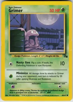 Pokemon TCG Grimer 48/62 Fossil Common card Unlimited LP - Image 1