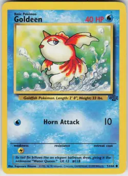 Pokemon TCG Goldeen 53/64 Jungle Common card Unlimited LP - Image 1
