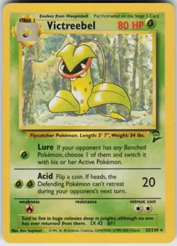 Pokemon TCG Victreebel 032/130 Base Set 2 Rare card Normal LP - Image 1