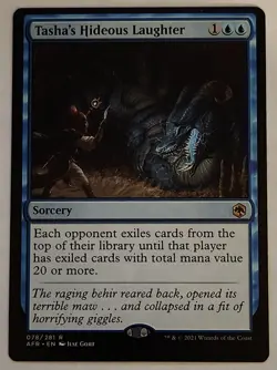 Tasha's Hideous Laughter MTG AFR 078 Mill Exile Blue Rare NM - Image 1