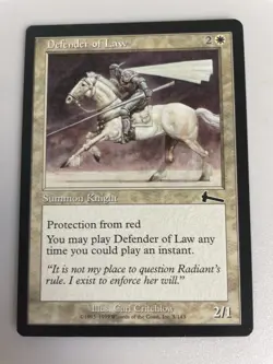 1993-1999 Magic The Gathering “ Defender Of Law “ Summon Knight Card. - Image 1