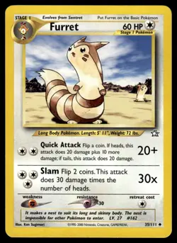 2000 Pokemon Neo - Genesis Furret #35 Light Play - Image 1