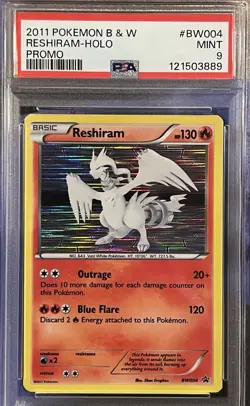 Pokemon Reshiram Black & White Black Star Holo Promo BW004 PSA 9 - Image 1