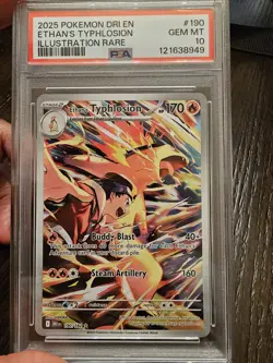 2025 Pokemon DR EN-DESTINED RIVALS Ethan's Typhlosion Illustration Rare PSA 10 - Image 1