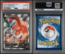 2022 Pokemon TCG Charizard V Alt Art 154/172 PSA 10 GEM MINT Brilliant Stars - Image 3