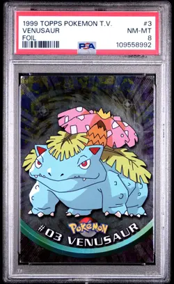 1999 Topps Pokemon TV #3 Venusaur Foil PSA 8 - Image 1