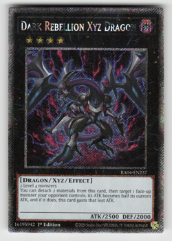 Dark Rebellion Xyz Dragon Yugioh RA04-EN237 Platinum Secret Rare PSR NM - Image 1
