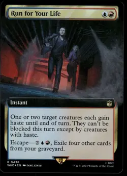 1x Foil Run for Your Life (Extended Art) - Universes Beyond: Dr Who - NM - MTG - Image 1