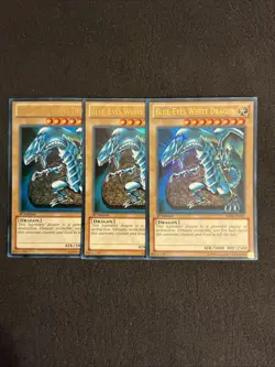 Yugioh 3x Blue-Eyes White Dragon SDBE-EN001 - Image 1