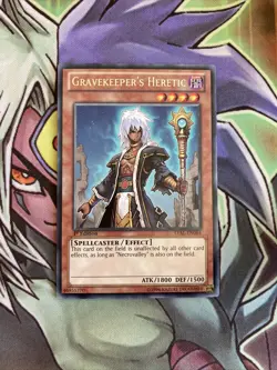 LVAL-EN084 Gravekeeper's Heretic Rare 1st Edition NM Yugioh Card - Image 1