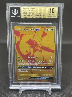 Pokemon Hidden Fates Tapu Bulu GX Secret Rare Full Art SV91/SV94 BGS 10 Card TCG - Image 1